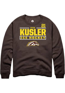 Ryan Kusler Western Michigan Broncos Mens Brown NIL Stacked Box Player Crew