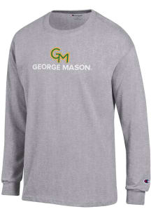 Champion George Mason University Grey Wordmark Jersey Long Sleeve T Shirt