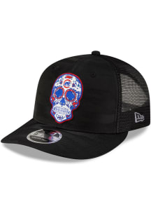 New Era Chicago Cubs Camo Sugar Skull LP Stretch 9FIFTY Trucker Adjustable Hat - Black