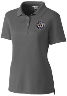 Cutter and Buck Philadelphia Union Womens Graphite Advantage Short Sleeve Polo Shirt