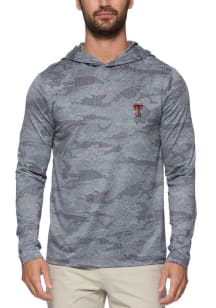 Texas Tech Red Raiders Mens Grey Heather Victory Destin Camo Long Sleeve Lightweight Hoodie