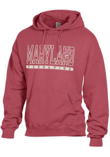 Maryland Terrapins Mens Red ComfortWash Long Sleeve Hoodie