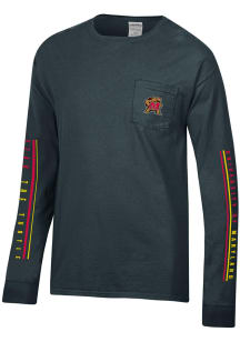Maryland Terrapins Black ComfortWash Design Long Sleeve T Shirt