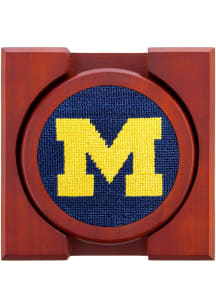 Michigan Wolverines 4pk Logo Coaster - Navy Blue