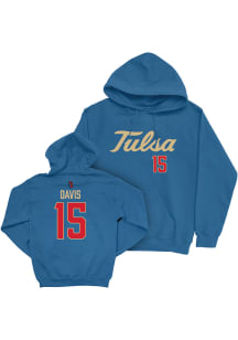 Thomas Davis Campus Ink Tulsa Golden Hurricane Youth NIL Sideline Long Sleeve Player Hoodie Blue