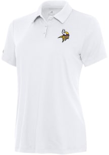 Antigua Minnesota Vikings Womens White Reprocess Recycled Short Sleeve Polo Shirt