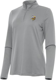 Antigua Minnesota Vikings Womens Grey Reprocess Recycled Qtr Zip