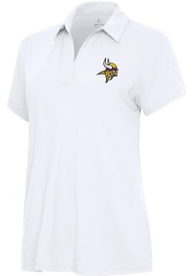 Antigua Minnesota Vikings Womens White Era Short Sleeve Polo Shirt