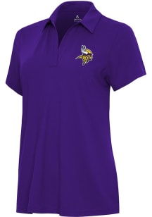 Antigua Minnesota Vikings Womens Purple Era Short Sleeve Polo Shirt