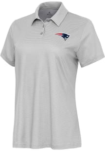 Antigua New England Patriots Womens White Rings Short Sleeve Polo Shirt