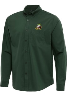 Antigua Oregon Ducks Mens Green Flight Long Sleeve Dress Shirt