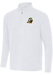 Antigua Oregon Ducks Mens White Intent Long Sleeve Qtr Zip Pullover