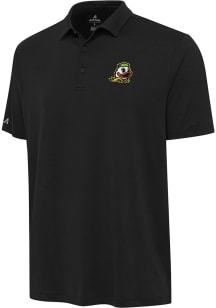 Antigua Oregon Ducks Mens Black Reprocess Recycled Short Sleeve Polo