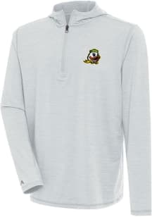 Antigua Oregon Ducks Mens Grey Tidy Long Sleeve Qtr Zip Pullover