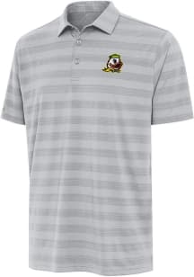 Antigua Oregon Ducks Mens Anthracite Tunnel Short Sleeve Polo