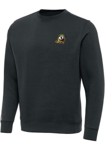 Antigua Oregon Ducks Mens Charcoal Victory Long Sleeve Crew Sweatshirt