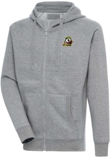 Antigua Oregon Ducks Mens Grey Victory Long Sleeve Full Zip Jacket