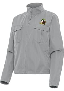 Antigua Oregon Ducks Womens Grey Even Par Light Weight Jacket