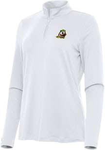 Antigua Oregon Ducks Womens White Reprocess Recycled Qtr Zip