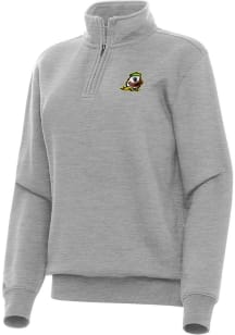 Antigua Oregon Ducks Womens Grey Victory Qtr Zip