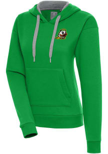 Antigua Oregon Ducks Womens Green Victory Hooded Sweatshirt