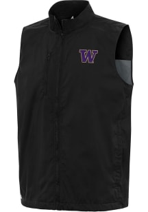 Antigua Washington Huskies Mens Black Brisk Sleeveless Jacket