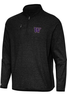 Antigua Washington Huskies Mens Black Certain Long Sleeve Qtr Zip Pullover