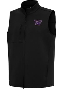 Antigua Washington Huskies Mens Black Demand Sleeveless Jacket