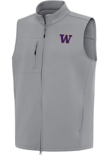 Antigua Washington Huskies Mens Grey Demand Sleeveless Jacket