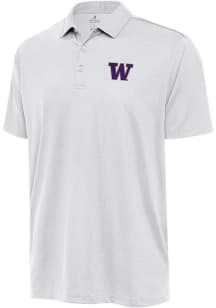 Antigua Washington Huskies Mens White Ellipse Short Sleeve Polo