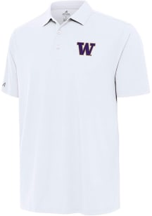 Antigua Washington Huskies Mens White Era Short Sleeve Polo