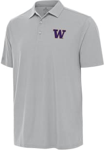 Antigua Washington Huskies Mens Grey Era Short Sleeve Polo