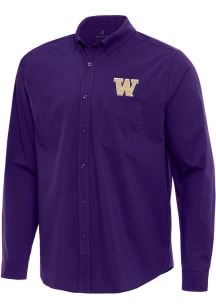 Antigua Washington Huskies Mens Purple Flight Long Sleeve Dress Shirt