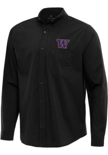 Antigua Washington Huskies Mens Black Flight Long Sleeve Dress Shirt