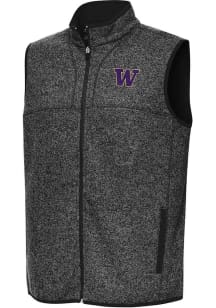 Antigua Washington Huskies Mens Black Fortune Sleeveless Jacket