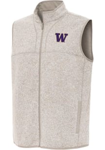 Antigua Washington Huskies Mens Oatmeal Fortune Sleeveless Jacket