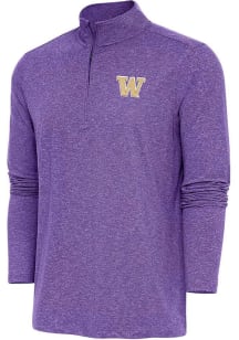 Antigua Washington Huskies Mens Purple Hunk Long Sleeve Qtr Zip Pullover