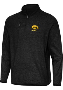 Antigua Iowa Hawkeyes Mens Black Certain Long Sleeve Qtr Zip Pullover