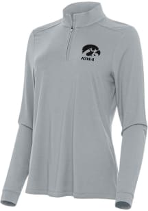 Antigua Iowa Hawkeyes Womens Grey Intent Qtr Zip