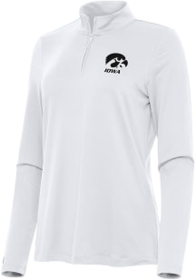 Antigua Iowa Hawkeyes Womens White Reprocess Recycled Qtr Zip