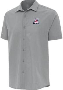 Antigua Arizona Wildcats Mens Grey Activate Short Sleeve Dress Shirt