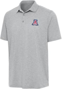 Antigua Arizona Wildcats Mens Grey Heather Par 3 Short Sleeve Fashion Polo