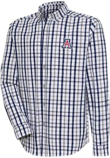 Antigua Arizona Wildcats Mens Navy Blue Tending Long Sleeve Dress Shirt
