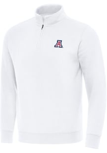 Antigua Arizona Wildcats Mens White Victory Long Sleeve Qtr Zip Pullover