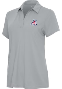 Antigua Arizona Wildcats Womens Grey Era Short Sleeve Polo Shirt
