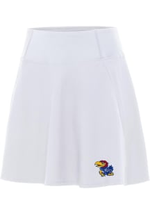 Antigua Kansas Jayhawks Womens White Chip Skort Skirt