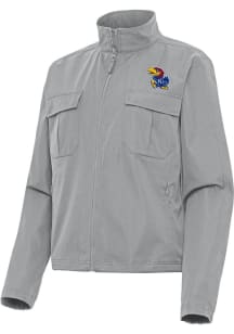 Antigua Kansas Jayhawks Womens Grey Even Par Light Weight Jacket