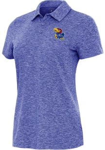 Antigua Kansas Jayhawks Womens Blue Matter Short Sleeve Polo Shirt