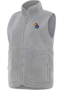 Antigua Kansas Jayhawks Womens Grey Nostalgic Vest
