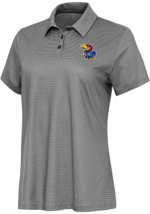 Antigua Kansas Jayhawks Womens White Rings Short Sleeve Polo Shirt